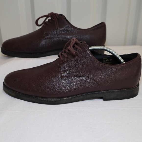Coach Men\'s Derby Brown Pebbled Leather Shoes Size 11.5 Style FG2991 GUC Lace main image 6